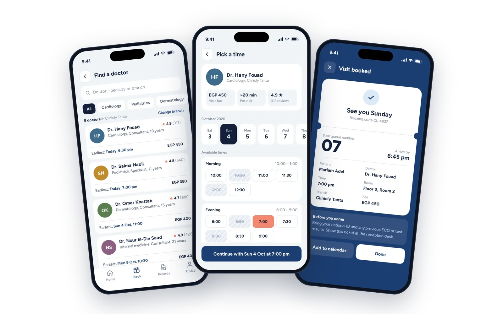 Clinicly: Appointment booking and patient records for a network of clinics.