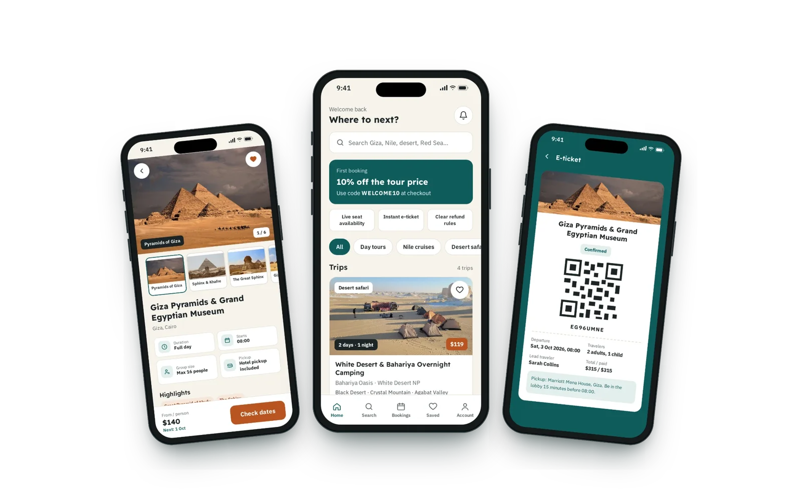 Rahla: A tour booking app for day trips, Nile cruises and desert safaris across Egypt.