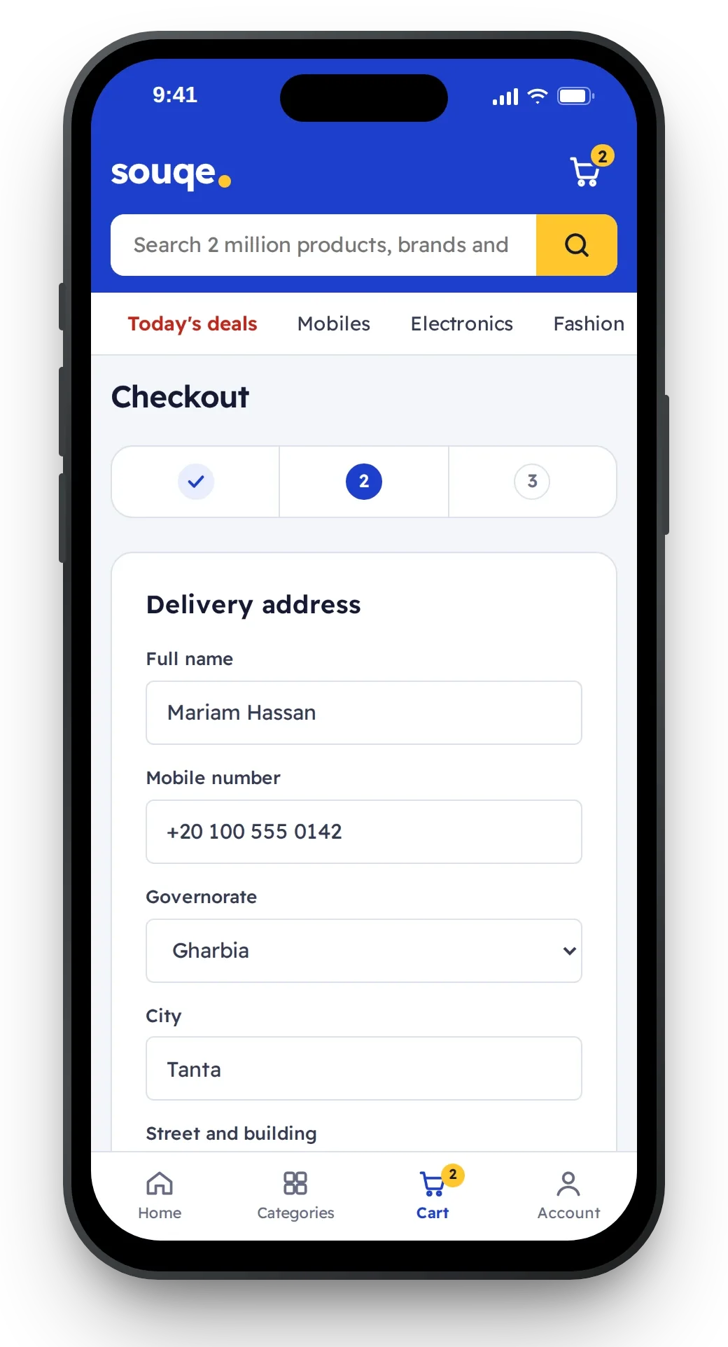 Checkout on mobile